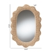bali & pari Makoto Scalloped Natural Rattan Wall Mirror - Handwoven Wicker Oval Frame, Boho Coastal Accent Wall Decor for Entryway, Bedroom, or Living Room - BSOWS125-Natural Rattan-Mirror