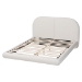 Baxton Studio Cachet Floating Platform Bed with Rounded Headboard - Low Profile Minimalist Boucle Upholstered Bed Frame, Cream, Queen - BSOBBT61330-Floating Bed-Cream-Queen