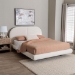 Baxton Studio Cachet Floating Platform Bed with Rounded Headboard - Low Profile Minimalist Boucle Upholstered Bed Frame, Cream, Queen - BSOBBT61330-Floating Bed-Cream-Queen