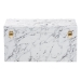 Baxton Studio Brenta Storage Trunk with Lift-Top Lid - Decorative Organizer Chest with Faux Marble Effect, Contemporary Storage Solution - BSOJY24A208-White/Grey-Wooden-Ottoman