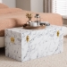 Baxton Studio Brenta Storage Trunk with Lift-Top Lid - Decorative Organizer Chest with Faux Marble Effect, Contemporary Storage Solution - BSOJY24A208-White/Grey-Wooden-Ottoman