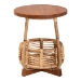 bali & pari Derenik Natural Rattan and Mahogany Wood End Table - Boho Accent Side Table with Woven Basket Base, Coastal Style Nightstand or Living Room Table - BSOSVN312-S-Light Brown Rattan-ET