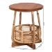 bali & pari Derenik Natural Rattan and Mahogany Wood End Table - Boho Accent Side Table with Woven Basket Base, Coastal Style Nightstand or Living Room Table - BSOSVN312-S-Light Brown Rattan-ET