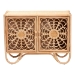 bali & pari Acelin Natural Rattan Storage Cabinet - Handcrafted Boho Accent Console with Floral Woven Doors, Natural Wicker Sideboard for Living Room or Entryway - BSOWS016-Large/Double Version-Natural-Rattan-Cabinet