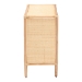 bali & pari Acelin Natural Rattan Storage Cabinet - Handcrafted Boho Accent Console with Floral Woven Doors, Natural Wicker Sideboard for Living Room or Entryway - BSOWS016-Large/Double Version-Natural-Rattan-Cabinet