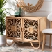 bali & pari Acelin Natural Rattan Storage Cabinet - Handcrafted Boho Accent Console with Floral Woven Doors, Natural Wicker Sideboard for Living Room or Entryway - BSOWS016-Large/Double Version-Natural-Rattan-Cabinet