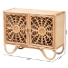 bali & pari Acelin Natural Rattan Storage Cabinet - Handcrafted Boho Accent Console with Floral Woven Doors, Natural Wicker Sideboard for Living Room or Entryway - BSOWS016-Large/Double Version-Natural-Rattan-Cabinet
