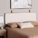 Baxton Studio Belden Boucle Upholstered Wall-Mounted Headboard - Padded Cushion Panel with Faux Leather Piping, Modern Bedroom Accent Piece, Cream, Queen - BSOBBT61198-White/Tan-HB-Queen