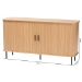 Baxton Studio Lucia Fluted Wood Sideboard - Mid-Century Modern Buffet Cabinet with Sliding Tambour Doors, 55" Wide - BSOLC23005-Tan-Sideboard