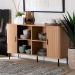 Baxton Studio Lucia Fluted Wood Sideboard - Mid-Century Modern Buffet Cabinet with Sliding Tambour Doors, 55" Wide - BSOLC23005-Tan-Sideboard