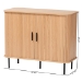 Baxton Studio Lucia Fluted Wood Storage Cabinet - Mid-Century Modern Sideboard with Sliding Tambour Doors, 35" Wide - BSOLC23011A-Tan-Sideboad