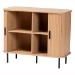 Baxton Studio Lucia Fluted Wood Storage Cabinet - Mid-Century Modern Sideboard with Sliding Tambour Doors, 35" Wide - BSOLC23011A-Tan-Sideboad