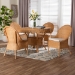 bali & pari Tyrone 5-Piece Rattan Dining Set - Round Wicker Table with Scallop Edge and 4 Side Chairs, Handwoven Boho Coastal Style for Dining, Kitchen or Sun Room, Light Honey - BSOTyrone-Light Honey Rattan-5PC Dining Set