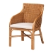 bali & pari Tudor 5-Piece Rattan Dining Set - Round Wicker Table with Scallop Edge and 4 Armchairs, Handwoven Boho Coastal Style for Dining, Kitchen or Sun Room, Light Honey - BSOTudor-Light Honey Rattan-5PC Dining Set