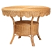 bali & pari Tudor 5-Piece Rattan Dining Set - Round Wicker Table with Scallop Edge and 4 Armchairs, Handwoven Boho Coastal Style for Dining, Kitchen or Sun Room, Light Honey - BSOTudor-Light Honey Rattan-5PC Dining Set