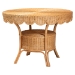bali & pari Tucson 5-Piece Rattan Dining Set - Round Wicker Table with Scallop Edge and 4 Armchairs, Handwoven Boho Coastal Style for Dining, Kitchen or Sun Room, Light Honey - BSOTucson-Light Honey Rattan-5PC Dining Set