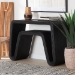 bali & pari Abebi Black Rattan Console Table - Modern Accent Table with Waterfall Silhouette and Open Hairpin Legs, Boho Coastal Style for Entryway, Hallway, or Living Room - BSOAbebi-Black Rattan-Console Table