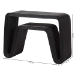 bali & pari Abebi Black Rattan Console Table - Modern Accent Table with Waterfall Silhouette and Open Hairpin Legs, Boho Coastal Style for Entryway, Hallway, or Living Room - BSOAbebi-Black Rattan-Console Table