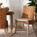 bali & pari Derris Natural Rattan Dining Chair with Cushion - Tall Wingback Side Chair with Solid Mango Wood Legs, Boho Coastal Style for Kitchen or Dining Room Seating, Light Honey - BSOMD-39817-LC Derris-Natural Rattan-DC