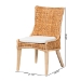 bali & pari Derris Natural Rattan Dining Chair with Cushion - Tall Wingback Side Chair with Solid Mango Wood Legs, Boho Coastal Style for Kitchen or Dining Room Seating, Light Honey - BSOMD-39817-LC Derris-Natural Rattan-DC