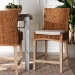 bali & pari Derris Natural Rattan Counter Stool with Cushion - Tall Wingback Stool with Solid Mango Wood Legs and Footrest, Boho Coastal Style for Kitchen Island or Dining Area Seating, Light Honey - BSOMD-39818-LC Derris-Natural Rattan-CS