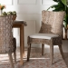 bali & pari Derris Natural Rattan Dining Chair with Cushion - Tall Wingback Side Chair with Solid Mango Wood Legs, Boho Coastal Style for Kitchen or Dining Room Seating, Greywashed - BSOMD-39817-KB Derris-Grey Natural Rattan-DC
