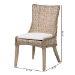 bali & pari Derris Natural Rattan Dining Chair with Cushion - Tall Wingback Side Chair with Solid Mango Wood Legs, Boho Coastal Style for Kitchen or Dining Room Seating, Greywashed - BSOMD-39817-KB Derris-Grey Natural Rattan-DC