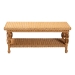 bali & pari Dolby Natural Rattan Coffee Table - Handwoven Wicker Accent Table with Lower Shelf, Coastal Boho Style Living Room Centerpiece - BSODolby-Light Honey/Rattan-Coffee Table