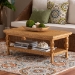 bali & pari Dolby Natural Rattan Coffee Table - Handwoven Wicker Accent Table with Lower Shelf, Coastal Boho Style Living Room Centerpiece - BSODolby-Light Honey/Rattan-Coffee Table