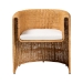 bali & pari Carina Natural Rattan Barrel Dining Chair - Handwoven Wicker Accent Chair with Curved Backrest and Removable Cushion, Coastal Boho Kitchen or Dining Room Seating - BSOPalm-Light Honey/Rattan-Cushioned-Barrel-DC