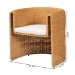 bali & pari Carina Natural Rattan Barrel Dining Chair - Handwoven Wicker Accent Chair with Curved Backrest and Removable Cushion, Coastal Boho Kitchen or Dining Room Seating - BSOPalm-Light Honey/Rattan-Cushioned-Barrel-DC
