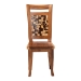 bali & pari Luan Suar Wood Dining Chair - Handcrafted Solid Wood Seat with Mosaic Backrest Inlay, Rustic Modern Accent Chair for Kitchen or Dining Room - BSOLuan-Natural/Wooden-DC