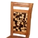 bali & pari Luan Suar Wood Dining Chair - Handcrafted Solid Wood Seat with Mosaic Backrest Inlay, Rustic Modern Accent Chair for Kitchen or Dining Room - BSOLuan-Natural/Wooden-DC