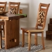bali & pari Luan Suar Wood Dining Chair - Handcrafted Solid Wood Seat with Mosaic Backrest Inlay, Rustic Modern Accent Chair for Kitchen or Dining Room - BSOLuan-Natural/Wooden-DC