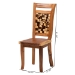 bali & pari Luan Suar Wood Dining Chair - Handcrafted Solid Wood Seat with Mosaic Backrest Inlay, Rustic Modern Accent Chair for Kitchen or Dining Room - BSOLuan-Natural/Wooden-DC