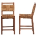 bali & pari Chabela Seagrass Counter Stool Set of 2 - Solid Mango Wood Frame with Woven Seat and Backrest, Rustic Boho Style Dining or Kitchen Island Seating, Brown - BSOLuanda-Type B-Light Brown Wood/Natural Weave-CS-KD Box