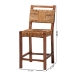 bali & pari Chabela Seagrass Counter Stool Set of 2 - Solid Mango Wood Frame with Woven Seat and Backrest, Rustic Boho Style Dining or Kitchen Island Seating, Brown - BSOLuanda-Type B-Light Brown Wood/Natural Weave-CS-KD Box