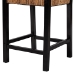 bali & pari Raniya Seagrass Counter Stool Set of 2 - Solid Mango Wood Frame with Woven Seat and Backrest, Rustic Boho Style Dining or Kitchen Island Seating, Black - BSOLuanda-Type C-Black Wood/Natural-CS-KD Box