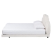 Baxton Studio Barrera Floating Platform Bed with Scalloped Headboard - Low Profile Minimalist Boucle Upholstered Bed Frame, Cream, Queen - BSOBBT61331-Floating Bed-Cream-Queen