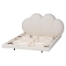Baxton Studio Barrera Floating Platform Bed with Scalloped Headboard - Low Profile Minimalist Boucle Upholstered Bed Frame, Cream, Queen - BSOBBT61331-Floating Bed-Cream-Queen