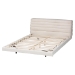 Baxton Studio Alfie Boucle Floating Bed with Channel Tufted Headboard - Low Profile Minimalist Platform Bed Frame, Cream, Queen - BSOBBT61332-Floating Bed-Cream-Queen