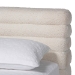 Baxton Studio Alfie Boucle Floating Bed with Channel Tufted Headboard - Low Profile Minimalist Platform Bed Frame, Cream, Queen - BSOBBT61332-Floating Bed-Cream-Queen