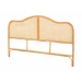 bali & pari Adelita Natural Rattan Arched Headboard - Handwoven Cane Panel with Rattan Frame, Coastal Boho Style Bedroom Decor, Queen