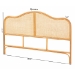 bali & pari Adelita Natural Rattan Arched Headboard - Handwoven Cane Panel with Rattan Frame, Coastal Boho Style Bedroom Decor, Queen - BSOAdelita-Light Honey/Rattan-HB-Queen