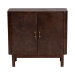 bali & pari Latika Real Burl Wood Storage Cabinet in Dark Walnut Brown - Modern Accent Cupboard with Double Doors and Brass Handles, Elegant Sideboard for Entryway, Living Room, or Dining Area - BSOSVN-789-Dark Walnut-Blopy-Cabinet