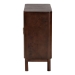 bali & pari Latika Real Burl Wood Storage Cabinet in Dark Walnut Brown - Modern Accent Cupboard with Double Doors and Brass Handles, Elegant Sideboard for Entryway, Living Room, or Dining Area - BSOSVN-789-Dark Walnut-Blopy-Cabinet