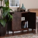 bali & pari Latika Real Burl Wood Storage Cabinet in Dark Walnut Brown - Modern Accent Cupboard with Double Doors and Brass Handles, Elegant Sideboard for Entryway, Living Room, or Dining Area - BSOSVN-789-Dark Walnut-Blopy-Cabinet