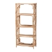 bali & pari Baara Natural Rattan 4-Tier Display Shelf - Handcrafted Bookcase with Openwork Side Panels, Boho Coastal Design for Living Room or Bedroom