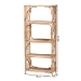 bali & pari Baara Natural Rattan 4-Tier Display Shelf - Handcrafted Bookcase with Openwork Side Panels, Boho Coastal Design for Living Room or Bedroom - BSOWS147-Natural Rattan-Tall Shelf