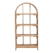 bali & pari Natania Natural Rattan 4-Tier Display Shelf - Handwoven Arched Bookcase with Webbed Side Panels, Boho Coastal Design for Living Room, Entryway, or Bedroom - BSOWS148-Natural Rattan-Tall Shelf